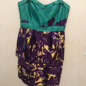 BCBGMaxAzria Strapless Tiered Bodice Dress